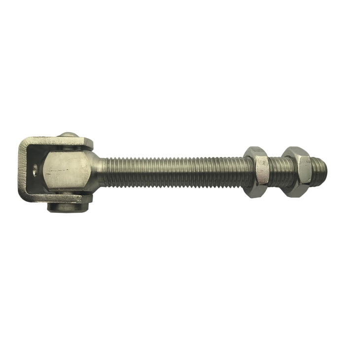 Rvs scharnier M20x140 (rvs beugel en 2x halve moer M20)