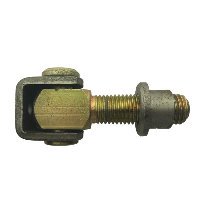 Stalen scharnier M20x60 (stalen beugel en moer, rest geel gepassiveerd)